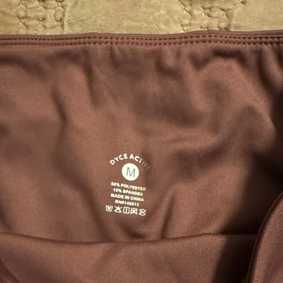 High-Waisted Dusty Rose Leggings with Cell Phone Pocket - Picture 2 of 3